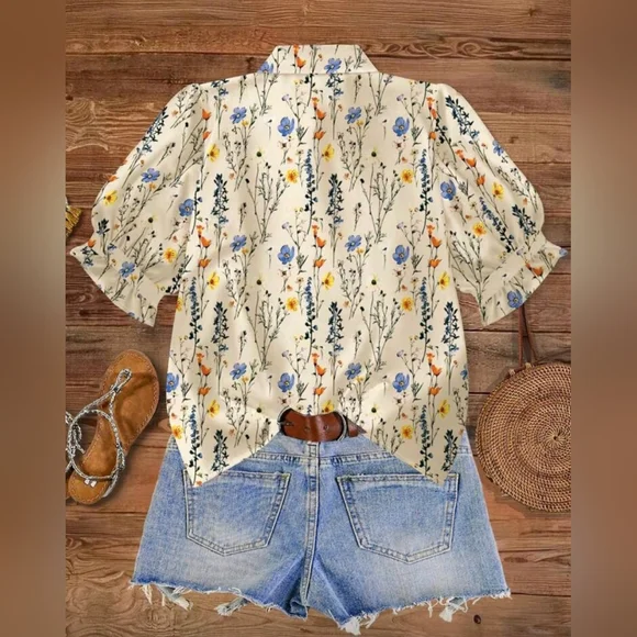 SHEIN Plus Size Vintage Retro Blouse - Picture 2 of 5